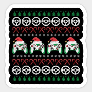 Game Controller Santa Hat Video Gaming Ugly Christmas Sweater Sticker